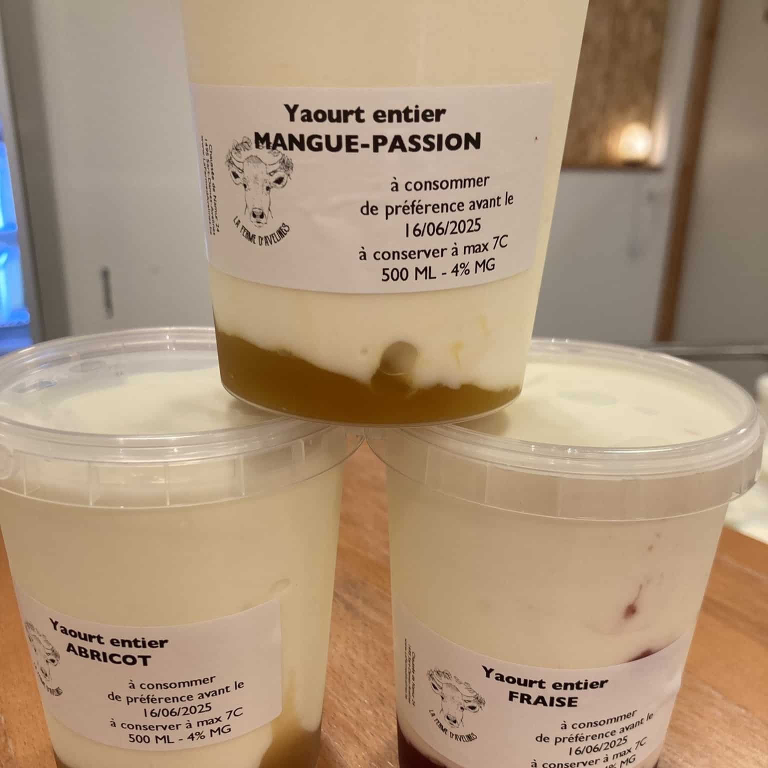 Yaourts de vache Ferme d'Avelines Abricot