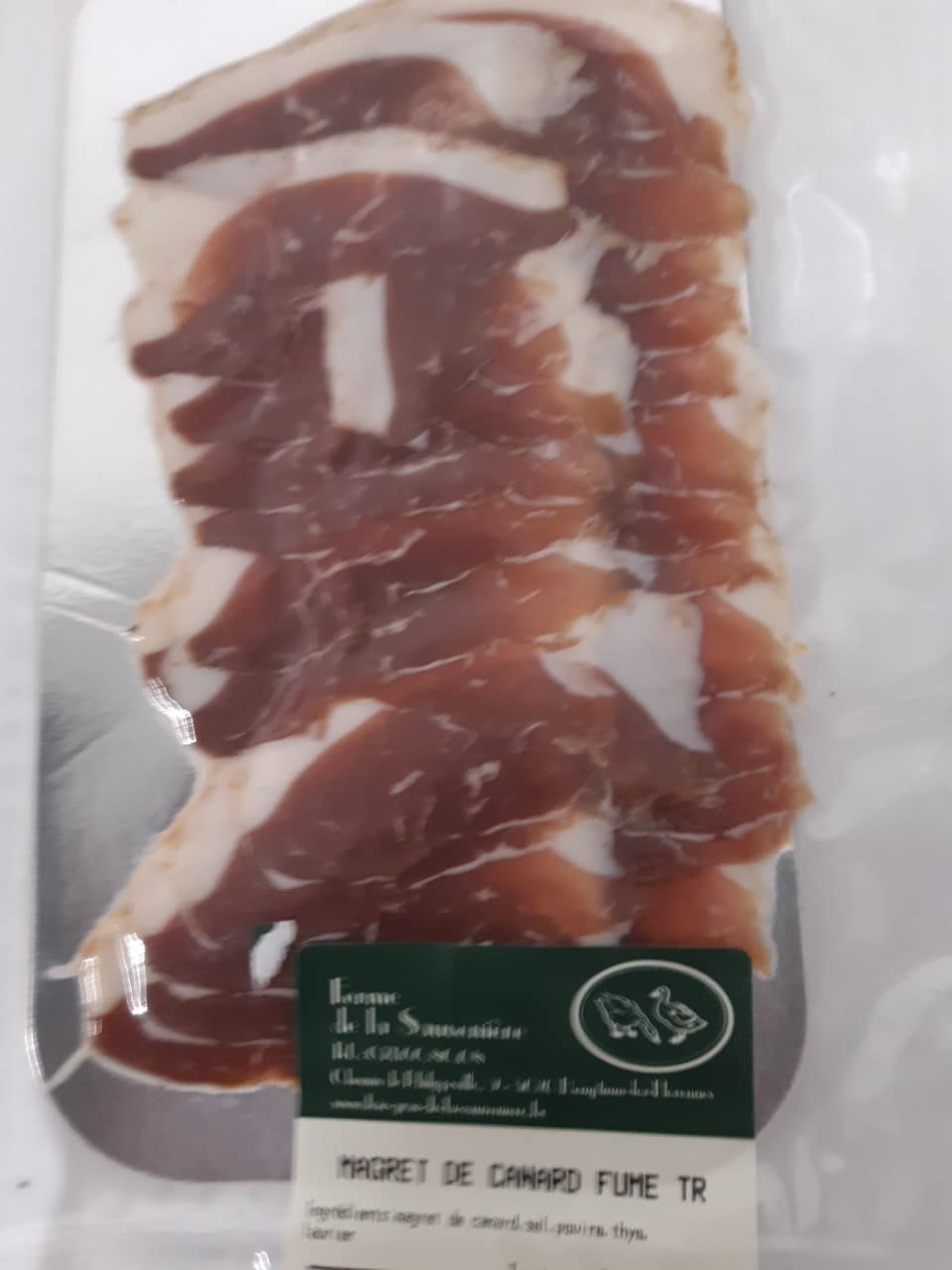 Magret fumé tranché (plaquette +/- 100 g)