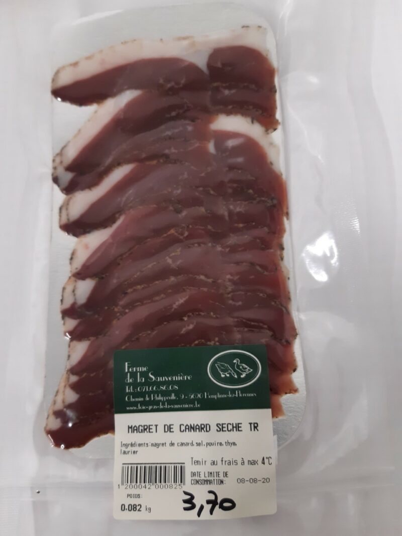 Magret séché tranché (plaquette +/- 100 g)